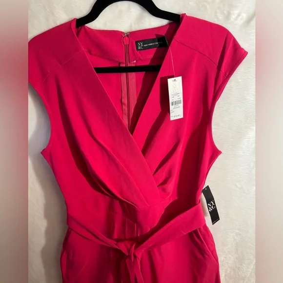 NEW YORK & COMPANY Wrap Belted Jumpsuit - Picture 2 of 5